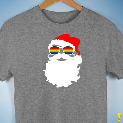 Santa’s LGBTQ Philly Pride Flag Shades Premium Unisex T-Shirt - Grey Heather
